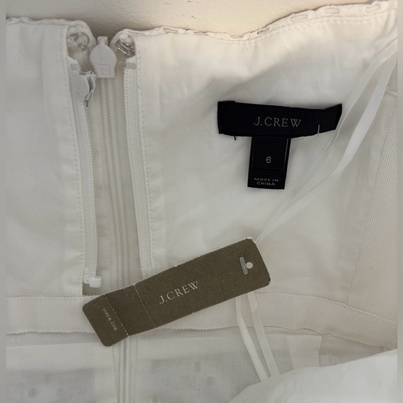 J.Crew Eyelet Strapless Sheath Dress in White NWT , sz 6 - Picture 8 of 10